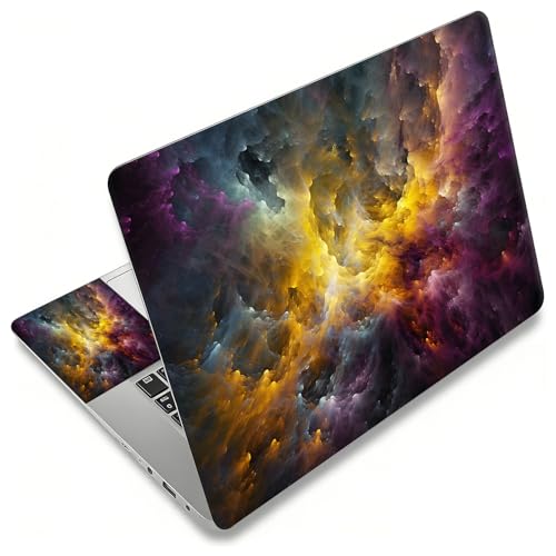 Laptop Skin Sticker Decal, Universal Reusable Vinyl Laptop Cover for 12" 13" 13.3" 14" 15" 15.4" 15.6" Notebook PC, Waterproof Scratch-Resistant with 2 Wrist Pads, Easy to Apply & Remove,Galaxy Art - color: Galaxy Art