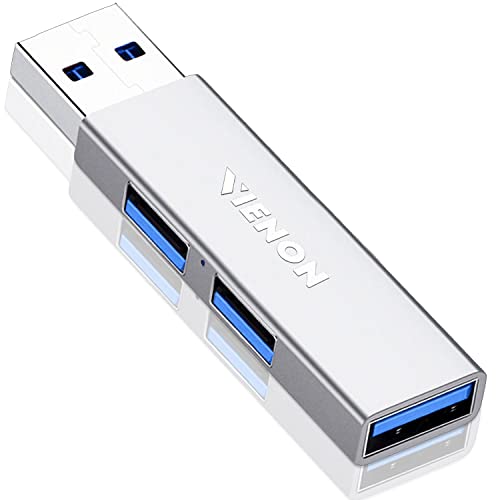 USB 3.0 Hub, VIENON Aluminium 3-Port USB Hub USB Splitter USB Expander for Laptop, Xbox, Flash Drive, HDD, Console, Printer, Camera,Keyborad, Mouse - color: Silver/Gray