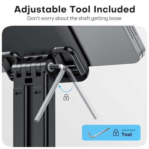 OMOTON Tablet Stand for iPad, Adjustable Tablet Holder for Desk, Portable Monitor Stand Compatible with 4-15.6" Tablets Kindle Such as iPad Pro 11, 10.2, 13, Air/Mini
