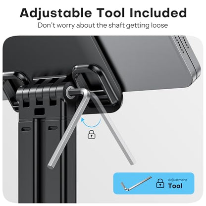 OMOTON Tablet Stand for iPad, Adjustable Tablet Holder for Desk, Portable Monitor Stand Compatible with 4-15.6" Tablets Kindle Such as iPad Pro 11, 10.2, 13, Air/Mini