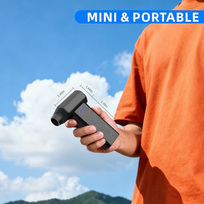 Cordless Electric Compressed Air Duster 150000RPM(Black) | 3 Gear Adjustable Mini handheld Blower Fast Charging for Computer Keyboard Outdoor House and Car Cleaning