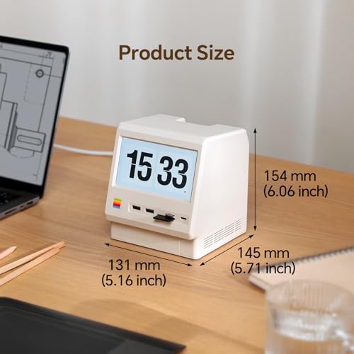 M5 Retro Dock Station for Mac mini M4 Pro, 80Gbps M.2 NVMe SSD Enclosure with Cooling Fan, Compatible for Thunderbolt 5/4/3/USB 4, 5'inch HD Display, SD/Micro SD Reader 4.0, 8K@60Hz Displayport - style: 80Gbps