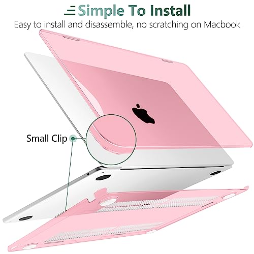 for MacBook Air 15 Inch Case M5 M4 M3 M2 (2026-2023) A3448 A3241 A3114 A2941, Protective Hard Shell Cover Compatible with Touch ID & Liquid Retina Display - Crystal Pink - color: Crystal Pink