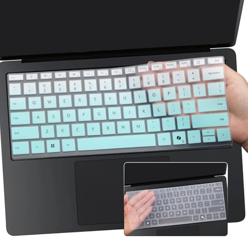 2 PCS Keyboard Cover for 2025 2024 Microsoft Surface Laptop 7(7th Edition Copilot+ PC) 13.8 & 15 inch US Layout Keyboard Skin-MGreen+Clear - color: MGreen+Clear