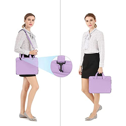 MOSISO 360 Protective Laptop Bag 15.6 inch, 15-16 inch Computer Bag | Compatible with MacBook Air 15 inch/Pro 16 inch, HP,Dell,Lenovo,Asus, Laptop Carrying Case with Strap&Handl, Light Purple - color: Light Purple, size: 16 inch