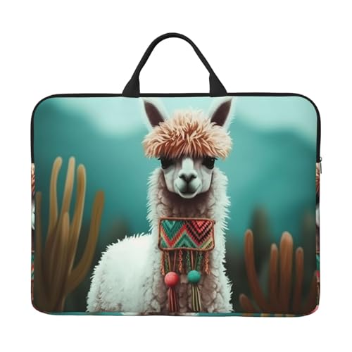 14 Inch Laptop Sleeve Case Waterproof Lightweight Laptop Case Bag Alpaca Travel Laptop Bags With Handle Briefcase Messenger Bag For Women Men