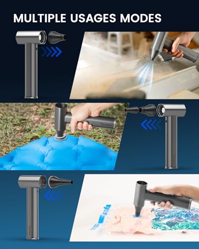 Electric Air Duster, Brushless Powerful Motor, Blower for PC Keyboard, Car | Lightweight Compressed Air Duster, 4-Gear, Metal Body, Turbo Blower Blower Rechargeable for Electronics, Cleaning