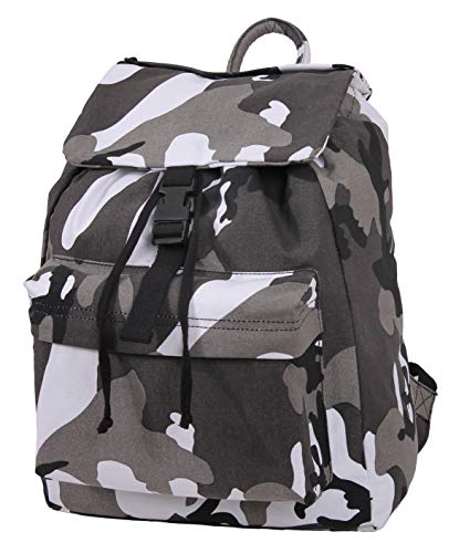 Rothco Canvas Daypack – Heavy-Duty Cotton Canvas Backpack for Hiking, Camping, Traveling, and Daily Use – 34L Capacity - color: City Camo