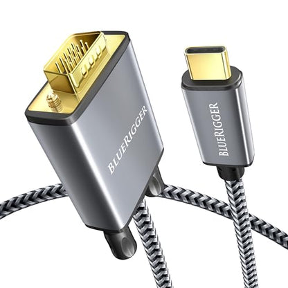 BlueRigger 6FT USB-C to VGA Cable - 1080p Display, Compatible with Laptop, Phone, Tablet, HDTV, Monitor, Projector - size: 6FT, style: USBC-VGA