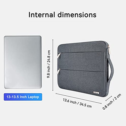 Voova Laptop Sleeve Carrying Case 13 13.6 Inch Compatible with MacBook Air 13 M1/M2/M3/M4, MacBook Pro 13/14, IPad Pro 13, Waterproof Slim Computer Cover Bag, Dark Grey - color: Dark Grey, size: 12.6-13.6 Inch