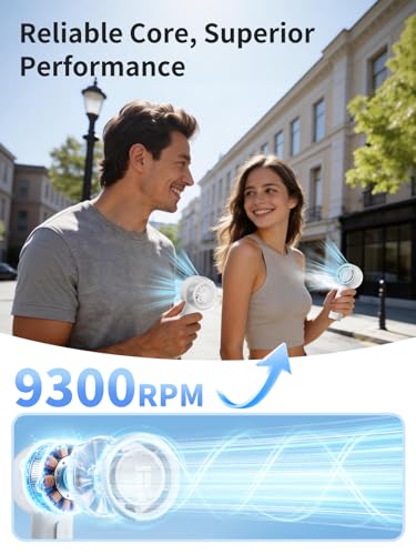 MIST Portable Cooling Fan 13.5H Runtime, 30ml Water Tank, 5 Speeds, 3-in-1 Handheld Fan with Icy Mist & Powerful Wind for Outdoor Travel, Office, Personal Cooling - style: Mist with 13.5H