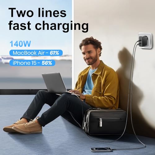 140W USB C Charger, TAIFU PD3.1 MINI GaN 28V 5A Travel Power Adapter for Eero PoE Gateway c410011 HP OMEN Transcend 14 Spectre x360 16" Msi Prestige 14 16 Laptop Wall Charger ADP-140AB B