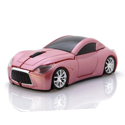 MGbeauty Sports Car Mouse Wireless Mouse Computer Mice Laptop Optical Gaming Mouse Red (Pink) - color: Pink