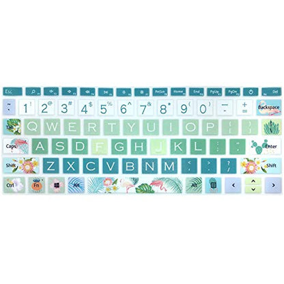 Protective Keyboard Cover Skin for Microsoft Surface Laptop Go 12.4" Touchscreen 2020 Release, Flower and Big Letter Designs, Flamingo - color: Flamingo