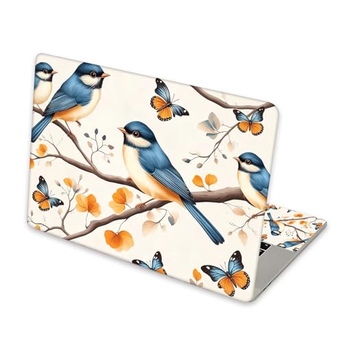 Universal Laptop Skin Sticker for 12/13/14/15.6 Inch Laptops, Reusable Vinyl Laptop Decal Cover, Waterproof Scratch Resistant Notebook Skin with 2 Wrist Pads,Hummingbirds Illustration - color: Hummingbirds Illustration