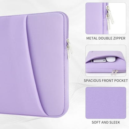 RAINYEAR Laptop Sleeve Case with Front Pocket, 11-13 Inch Protective Portable Case Laptop Carrying Bag Cover Compatible with 13.3 Inch MacBook Air/Pro, MacBook Neo A18, HP, Dell, Lenovo, Acer, Purple - color: Purple, size: 11-13 inch