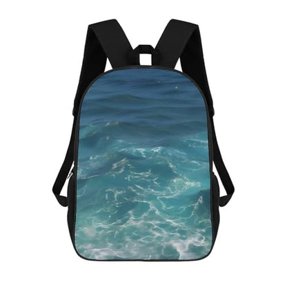 Laptop Backpack with Pocket, Large, Adjustable 17 Inch Bag, Waterproof | The Deep Blue Sea Computer Bag for Work, Breathable, Expandable Backpack for Women Men, Portable