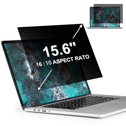 15.6 inch 16:10 Laptop Privacy Screen Protector, Privacy Filter Screen Protector for 15.6" Laptops, Anti Peek and Glare Privacy Screen Protector for Lenovo, HP, Dell, ASUS