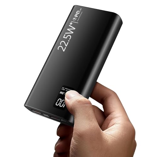 FUNNYPANDA 20000mAh Portable Charger, 22.5W USB C in & Out Power Bank Fast Charging, PD 3.0+QC 4.0 LED Display Phone Battery Man Women Heated Clothing, Black - color: Black