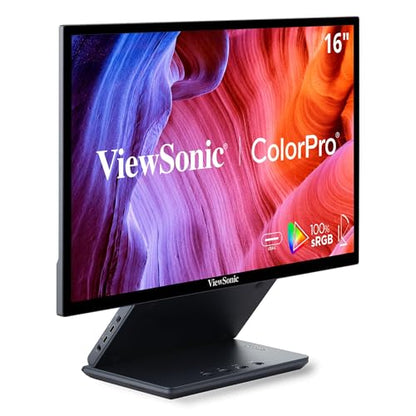 ViewSonic VP1656 15.6 Inch 1200p ColorPro Monitor, IPS Display with Pantone Validated Color Accuracy for Immersive Second Screen Productivity, Advanced Ergonomics, 40W USB-C, and Micro HDMI Inputs - style: 15.6-Inch