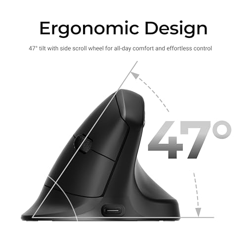 Keychron M5 Wireless Ergonomic Mouse, Compact Vertical Mice with Thumb Wheel, Silent Clicks, 2.4 GHz/Bluetooth/Wired Rechargeable, Customizable Buttons, for Laptop macOS/Windows - Black - size: PixArt 3311 (1K Polling Rate)