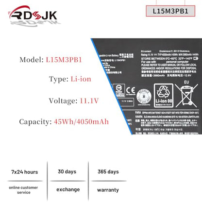 L15M3PB1 L15L3PB1 Laptop Battery for Lenovo Flex 11 Chromebook N22 N22-10 N22-20 N22 Touch N23 Touch N23 Yoga N42 N42-20 300E Chromebook C330 S330 Series 5B10K88047 5B10K88048 5B10K88049 11.1V 45Wh