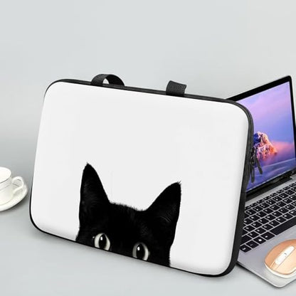 14 15 15.4 15.6 inch Laptop Handle Bag Computer Bag, Pouch Holder Notebook Sleeve Cover Soft Case Compatible for Dell,Lenovo,Toshiba HP, Asus Notebook-Cute Black Cat - color: Cute Black Cat