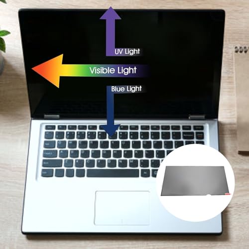 Zunate 14 Inch Laptop Privacy Screen Filter, 16:9 Anti Blue Light Anti Glare Film for Widescreen Display Eye Strain Reduction Scratch Guard