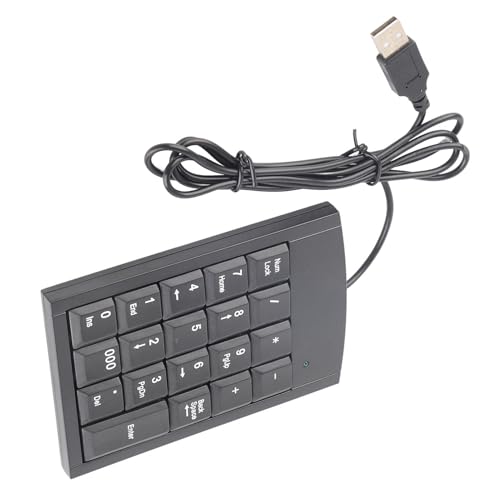SUNGOOYUE Number Pad Mini USB Numeric Keypad, Portable Ultra Thin 19 Keys Plug and Play Keyboard for Laptop Desktop Computer