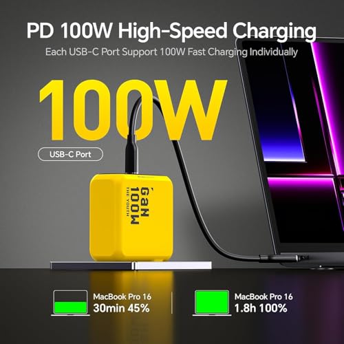 AOHI 240W Laptop Power Bank 27600mAh Portable Fast Charger (99.3wh) + Youth 100W Gan+ USB C Wall Charger, 3-Port Laptop Fast Charger Type C Power Adapter