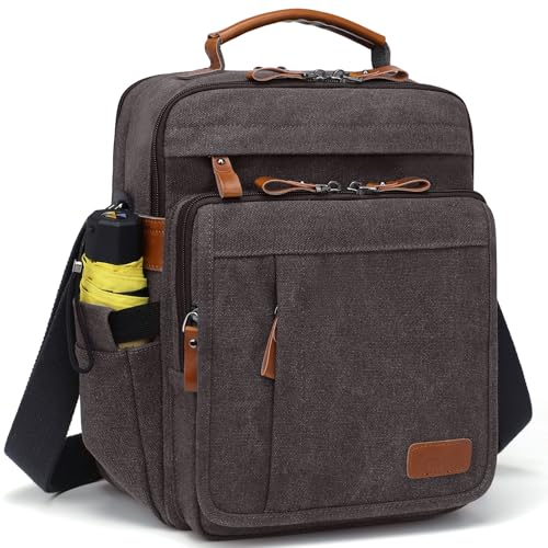 ESTARER 13-13.3 Laptop Bag for Men, Vertical Crossbody Bag for 13-13.6'' Mac neo/air/pro Messenger Shoulder Bag Water-resistant Canvas