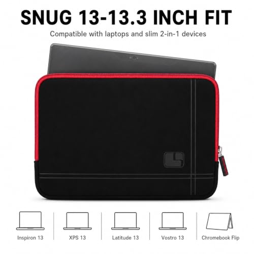 13 Inch Laptop Sleeve Case Water-Resistant Neoprene Padded Cover - Red - color: Red