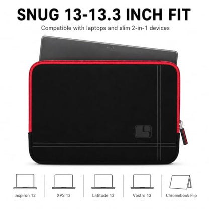 13 Inch Laptop Sleeve Case Water-Resistant Neoprene Padded Cover - Red - color: Red