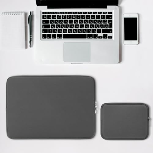 RAINYEAR 13 Inch Laptop Sleeve Case with Accessories Pouch, Compatible with 13.3" MacBook Air/Pro M1 M2 M3 M4 M5 A3449 A3240 A3113 A2681 A2338 (Gray) - color: Gray, size: 13"