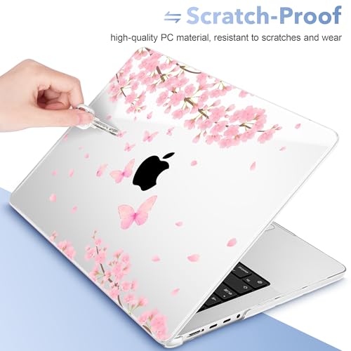 May Chen for 2026 MacBook Pro 14-inch M5 M4 M3 M2 M1 Pro/Max Chip, Release 2026 2025-2021, Model A3427 A3426 A3434 A3112 A3401 A3185, Plastic Hard Shell with Keyboard Cover, Cherry Blossom - color: Cherry blossom
