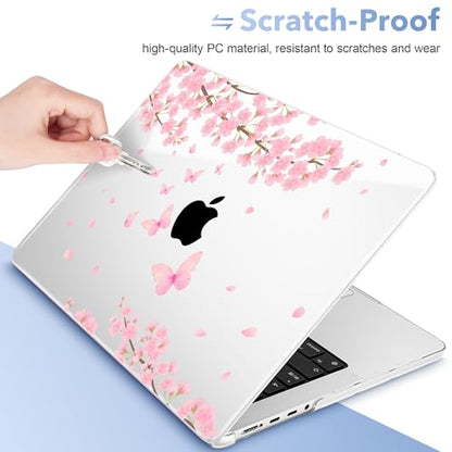 May Chen for 2026 MacBook Pro 14-inch M5 M4 M3 M2 M1 Pro/Max Chip, Release 2026 2025-2021, Model A3427 A3426 A3434 A3112 A3401 A3185, Plastic Hard Shell with Keyboard Cover, Cherry Blossom - color: Cherry blossom
