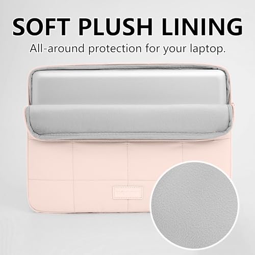 Puffy Laptop Sleeve 15-16 Inch Matte Pink, Waterproof Carrying Case Bag for Women, Fluffy Computer 15.6 HP Case, Compatible with MacBook Pro 16 Inch, MacBook Air M2 M1, Asus/Dell XPS/Lenovo - color: Matte Pink, size: 15-16 inch