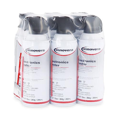 Innovera Compressed Air Duster Cleaner, 10 oz Can, 6/Pack