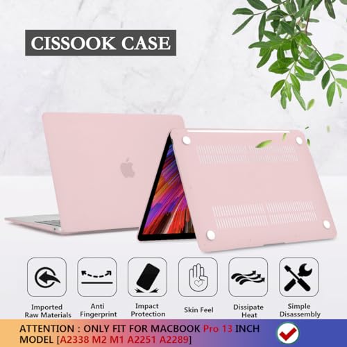 CISSOOK Baby Pink Case for MacBook Pro 13 inch 2025-2016 | 4in1 Set Plastic Hard Shell Case + Keyboard Cover Compatible with MacBook Pro 13" M2 M1 Model A2338 A2251 A2289 Pink - color: Baby Pink