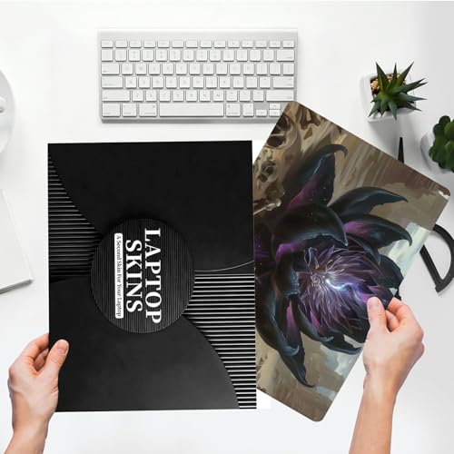 Universal Laptop Skin Sticker with 2 Wrist Pad Skins, Waterproof Scratch Resistant Vinyl Laptop Cover Decal, Cut to Fit for 11–15.6 Inch MacBook HP Dell Lenovo, Dark Lotus - color: Dark Lotus