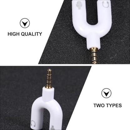 2pcs Audio Converter Y Jack Adapter Male to Dual Female Port Headphone Splitter Compatible with Phone Laptop Tablet for Headset Microphone Recording
