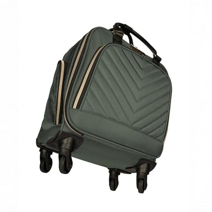 Kenneth Cole REACTION Chelsea Chevron Quilted Luggage, Olive, Underseater, 17-Inch Carry On - color: Olive, size: 17-Inch Underseater