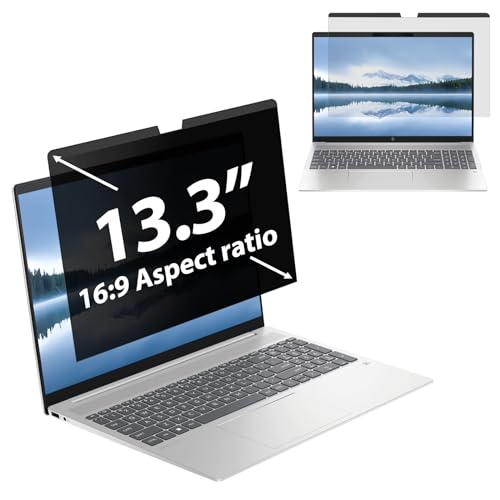 Laptop Privacy Screen 13.3 inch Compatible with HP Elitebook Dell Xps Lenovo Thinkpad, Removable 16:9 Laptop Privacy Filter, Anti-Glare, Blue Light Blocking