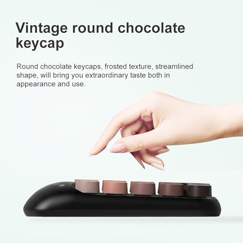 Lomiluskr Cute Wireless Number Keypad with 2.4G USB Receiver, 18 Colorful Round Keys Numpad, Portable Financial Accounting Numeric Keyboard, Suitable for PC, Laptop (Black Gradient) - color: Black Gradient