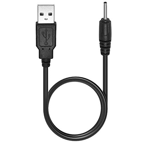 PChero USB to DC 2.0mm Charger Charging Cable for Mini S530 Smallest Invisible Wireless Bluetooth Earbuds Earphones Headphones Headset and Bluetooth Shower Speaker - color: Black - 1pc