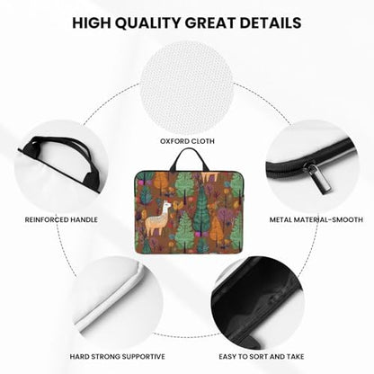 14 inch Laptop Sleeve with Handle Shockproof Laptop Bag Waterproof Computer Cover Bag Alpaca in The Forest Briefcase