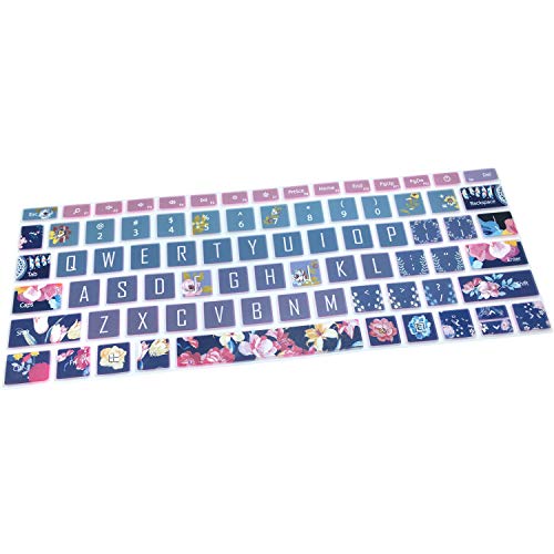 Protective Keyboard Cover Skin for Microsoft Surface Laptop Go 12.4" Touchscreen 2020 Release, Flower and Big Letter Designs, Red Flower - color: Red Flower