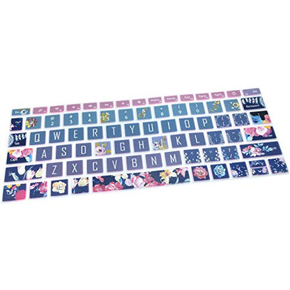 Protective Keyboard Cover Skin for Microsoft Surface Laptop Go 12.4" Touchscreen 2020 Release, Flower and Big Letter Designs, Red Flower - color: Red Flower