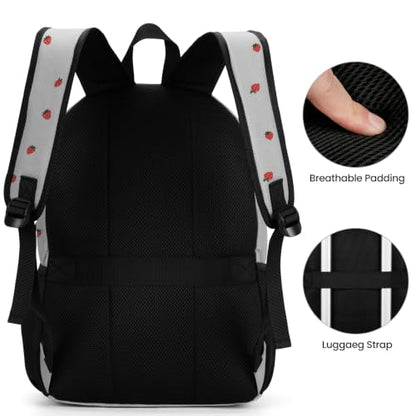 Backpack for Men and Women, Lightweight Casual Travel Laptop Backpack - color: Strawberrygrey, size: 15.6 Inches | 18 inches (height) x 12 inches (width) x 8 inches (depth)