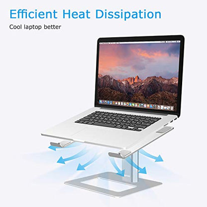 BoYata Laptop Stand, Ergonomic Aluminum Height Adjustable Computer Stand Laptop Riser Holder for Desk, Compatible with MacBook Pro/Air, Dell, Lenovo, HP, Samsung, More Laptops 11-17" - color: Silver